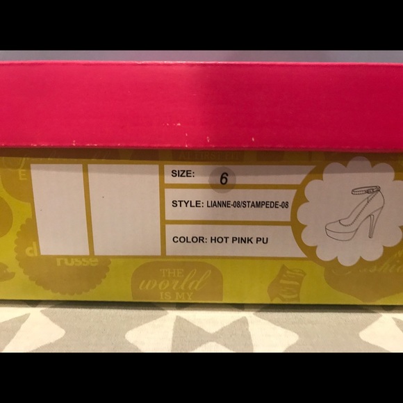 Charlotte Russe Hot Pink High Heels- Size 6 - Picture 3 of 3